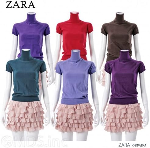 Amazon アウトレット ザラ Zara レディース タートルネック 半袖 セーター 5718 804 S 716 ブラウン セーター 通販