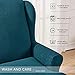 CHUN YI 2 Piece Stretch Jacquard Wing Chair Cover, Wing Back Wingback Armchair Chair Slipcovers with Arms Spandex Fabric Sofa Covers Furniture Protector(Teal-1)