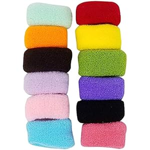 Rock World Soft Multicolored Rubber Hair Band Pack of 12 Pcs