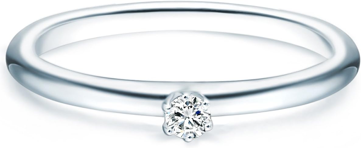 Tresor 1934 Sterling Silver 925 rhodium-plated Ladies ring / Engagement ring / Solitaire with white Zirconia 60451005