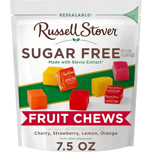 RUSSELL STOVER SUGAR FREE FRUIT CHEWS CANDY, 7.5 OZ. BAG