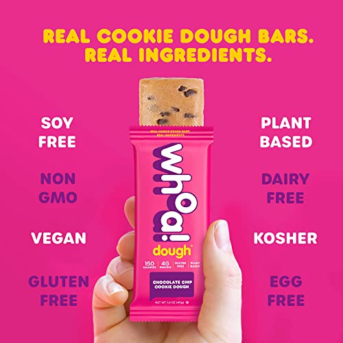 WHOA DOUGH Edible Cookie Dough Bars, Plant Based, Gluten Free, Vegan