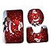 Flower Tiger Merry Christmas Snowman Bath Mat Set,3 Piece Bathroom Mats Set Non-Slip Bathroom Rugs/Contour Mat/Toilet Cover (Santa Claus with Present)