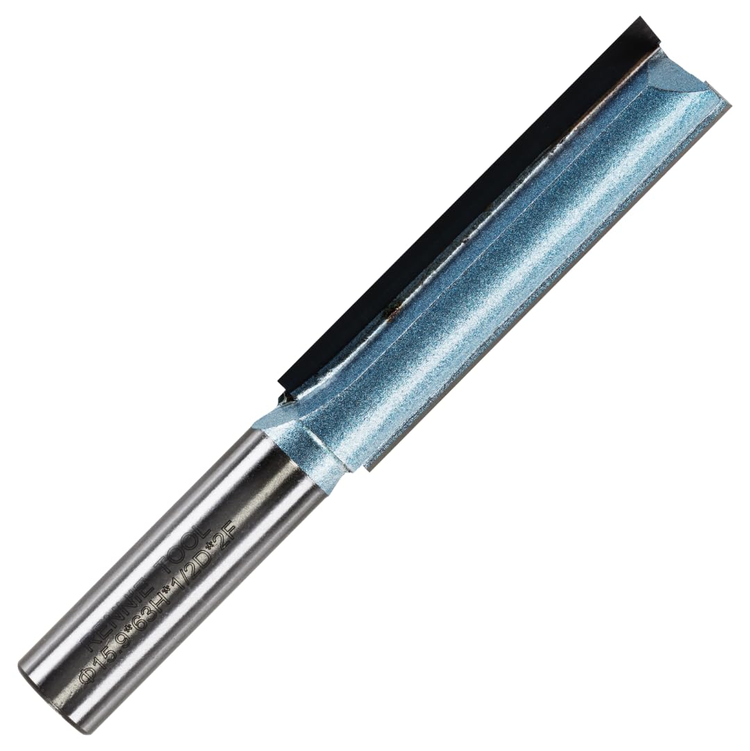 Rennie Tools - 15.9mm (5/8") Cutting Diameter x 63mm Flute x 1/2" Shank TCT Tipped 2 Flute Straight Router Cutter Bit. Compatible With Makita Trend Festool Hikoki Dewalt Router Etc. 15.9mm Router Bit