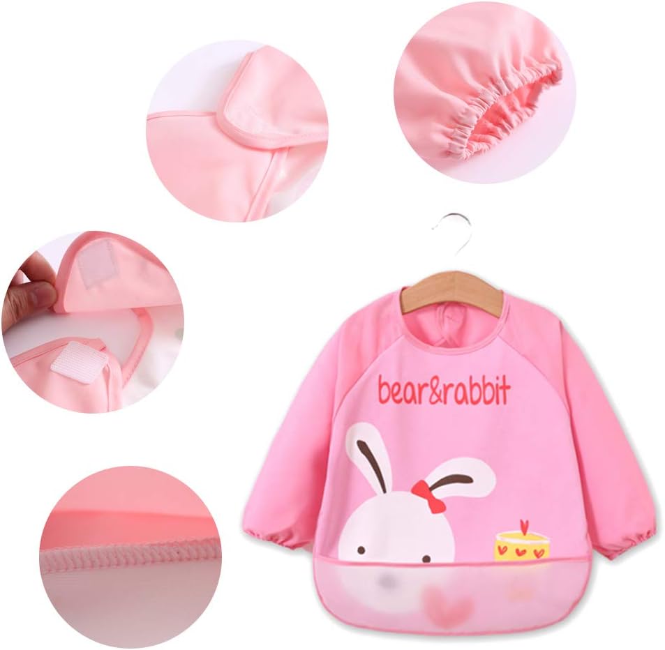 Iwilcs Lot De 3 Bavoirs Impermeables Pour Bebe Avec Manches Motif Dessin Anime 6 A 36 Mois Le Repas De Bebe Bebe Puericulture Dwteam In