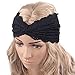 DZT1968(TM)Women Headband Turban Headscarf Twist Sport Yoga Lace Wrap (Black)