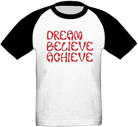 Dream Believe Achieve O-Neck Short Sleeves T-Shirt Casual Training Tee Fitness Running Sport Tees For Kids