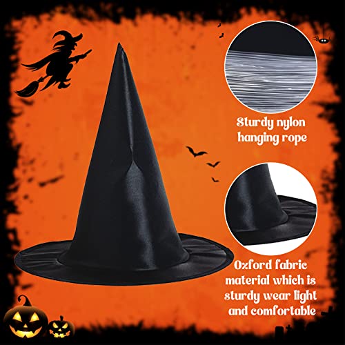 Halloween Decorations Outdoor Indoor - 8PCS Witch Hats & 32PCS 3D Bats Decoration, Witch Hat, Witches Hat, Halloween Decor for Party Favors, Party Supplies, Porch Decor