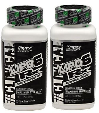 Nutrex Research Lipo-6 RX Supplement, 60 Count (120 Count) "NEW LABEL"