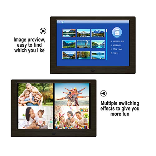 Digital Photo Frame, 10 inch Digital Picture Frame HD 1920x1080 16: 10 Full IPS Display Photo/Music/Video/Calendar, Auto On/Off Timer, Background Music Support 32GB USB Drives/SD Card,Remote Control