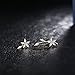 Chicinside Cubic Zirconia Flower Branch Ear Cuff Pins Stud Earrings Gold Tone