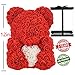 AZXU Rose Bear - Rose Teddy Bear on Every -Flower Bear Perfect for Anniversary's - Clear Gift Box Included! 12 Inche (red)