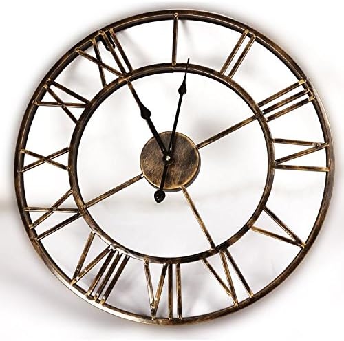 XIE@20inches DIY Vintage 3D Large Wall Clock Wrought Iron Wall Clock Watch Saat Digital Clocks Relogio de Parede Reloj de Pared Klok £¨Without battery£