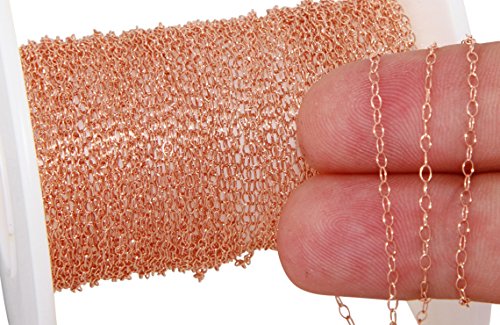 5 Feet Unfinished Bulk Rose Gold Filled Cable Chain 1.4X2.2MM