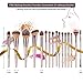 ITME 16Pcs Makeup Brushes with Purse, Upgraded Premium Professional Makeup Synthetic Brushes Sets for Foundation Blending Blush Eye Shadows Brushes (Rose Gold Champagne with Purse)