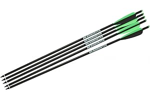 Barnett Outdoors Carbon Crossbow Arrows 5-Pack, Lightweight Hunting Bolts with Half-Moon Nock and Field Points