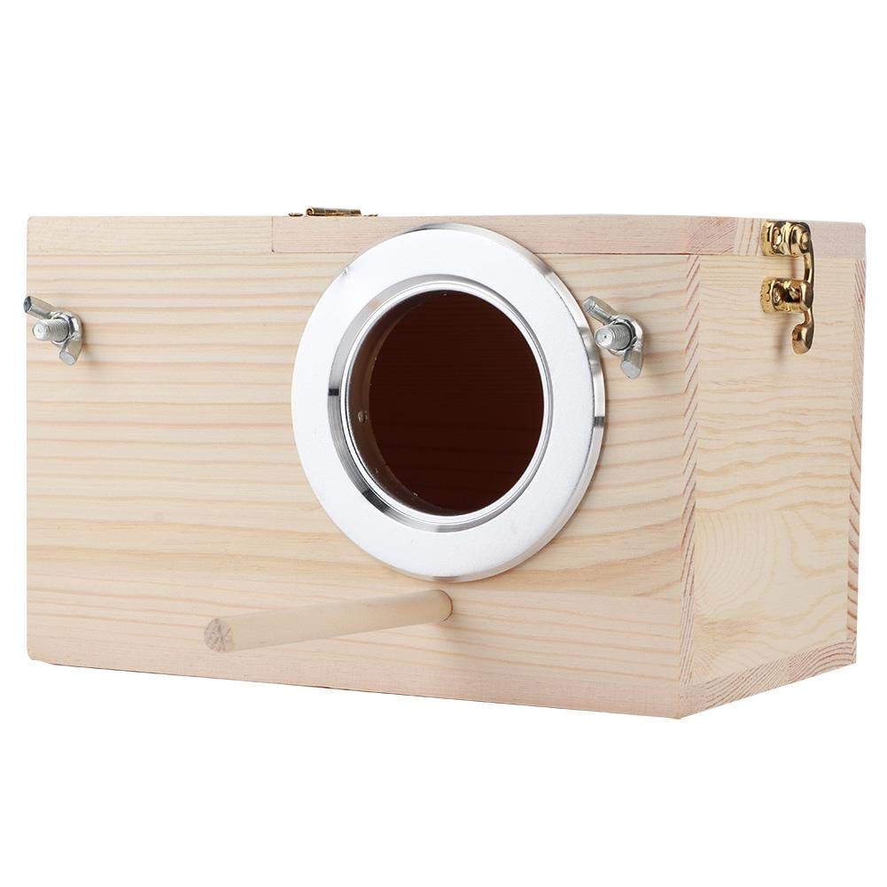 Fdit Wood Bird House - 12 x 12 x 19.5cm Parakeet Nest Box for Lovebirds, Budgies, Parrotlets & More - Outdoor Garden Decoration
