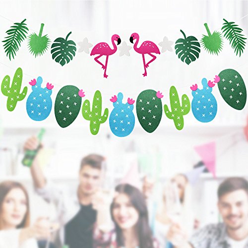 image for Hysagtek 3 Sets Hawaiian Tropical Party Garland, Flamingo Pineapple Tr