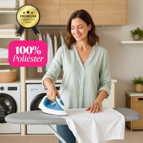 Capa para Tábua de Passar Roupa Forro Térmico Ajustável Regulável Universal Grande Liso Cinza 1,40m x 0,50m