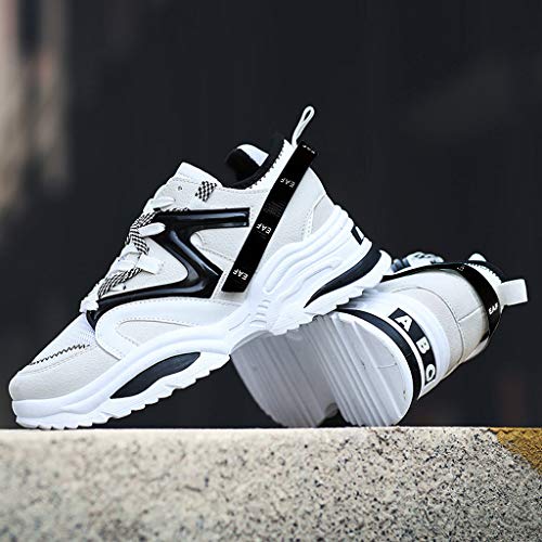 DondPO Men's Walking Athletic Shoes Fashion Casual Sneaker Cross Training Running Footwear for Men Tennis Racquetball White