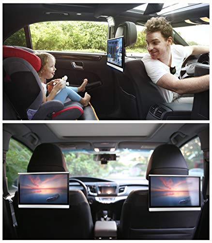 Dual 13.3 inch Android 7.1 Car Headrest Video Players, TV Monitors Screens, IPS Touch Screen 4K Crystal, Support WiFi/Wireless Display/Airplay/Miracast/HDMI in/Bluetooth/FM/USB/SD Card
