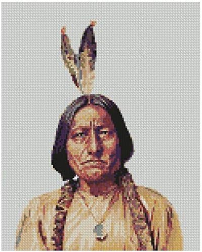 American Indian Sitting Bull Cross Stitch Kit 9" x 11" P2152