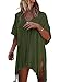 Jeasona Women’s Bathing Suit Cover up Beach Bikini Swimsuit Swimwear Crochet Dress (Army Green, M)
