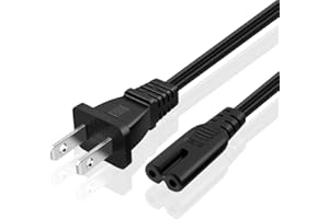 TNP 2 Prong Power Cord NEMA 1-15P to IEC320 C7 Power Cable Replacement for PS5 & PS4, Power Cord for Xbox Series S/X, Xbox On