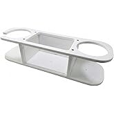 Marine Boat Cup Holder Caddy with See-Through Acrylic Storage Box, Dashboard Console Organizer for Pontoons &amp; Fishing Boats, Holds 20-30oz Tumblers and Large Smartphones (See-Through)