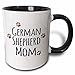 3dRose mug_154123_4 German Shepherd Dog Mom Alsatian Doggie by Breed Brown Muddy Paw Prints Doggy Lover Mama Two Tone Black Mug, 11 oz, Black/White