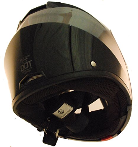 TORC T27 Full Face Modular Helmet with Integrated Blinc Bluetooth (Gloss Black, Large)