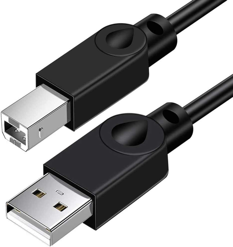 10m USB Printer Cable, USB 2.0 A-Male to B-Male Cable USB Type B Lead Scanner Cord for Printers like Canon Epson