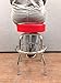 Richardson Seating Backless Swivel Bar Stool with Chrome Frame and Seat, Red, 24
