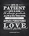 Corinthians 13;4-8 Love is Patient Quote Chalkboard Sign, Perfect Wedding or Anniversary Gift (11x14)