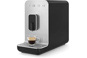 SMEG Fully Automatic Coffee Machine with Integrated Grinder, BCC01BLMUS, Matte Black, Large