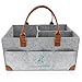 luxury little Diaper Caddy Organizer, Large Cotton Rope Nursery Baby Basket, Changing Table Organizer for Baby Diaper Storage, Portable Car Organizer with Removable Divider, Baby Shower Gifts (Grey)