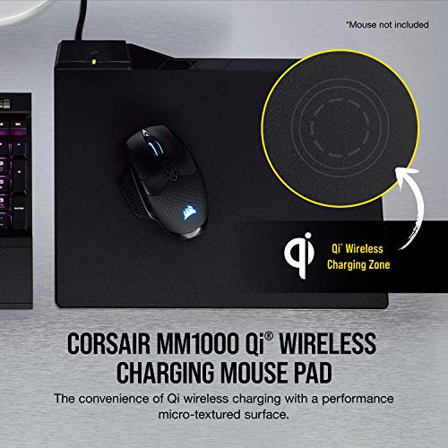 Corsair MM1000 Qi Wireless Charging Mouse Pad Adapters Included for