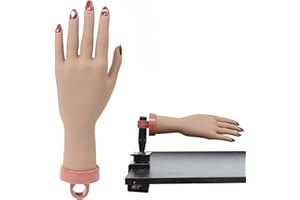 YAMI Practice Hand for Acrylic Nails，Nail Practice Hands，Upgrade Fake Hand Practice Fingers for Acrylic Nails，Flexible Nail Practice Hands for Beginner Nail Tech Supplies (Black)