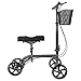 Clevr Foldable Medical Steerable Knee Walker Scooter, Crutch Alternative Silver, W/ Deluxe Brake System & Basket