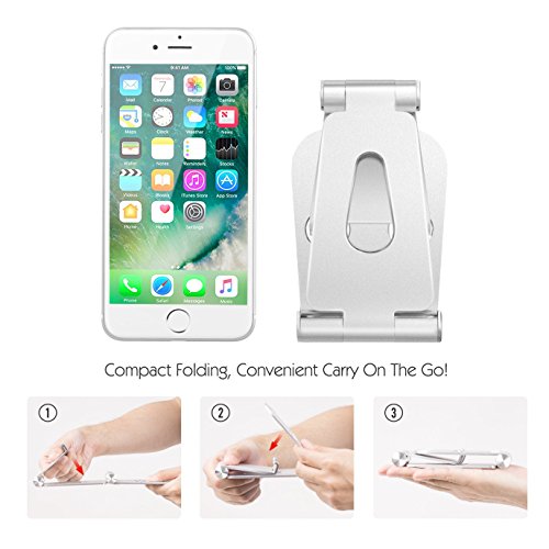 Multi-Angle Tablet Stand for iPAD And iPhone : Desktop Adjustable Cell Phone Table Video Game Stand Holder Dock for iPhone 7 6 Accessories, iPad and Tablets (4-10'') Universal Accessories Desk- Gold