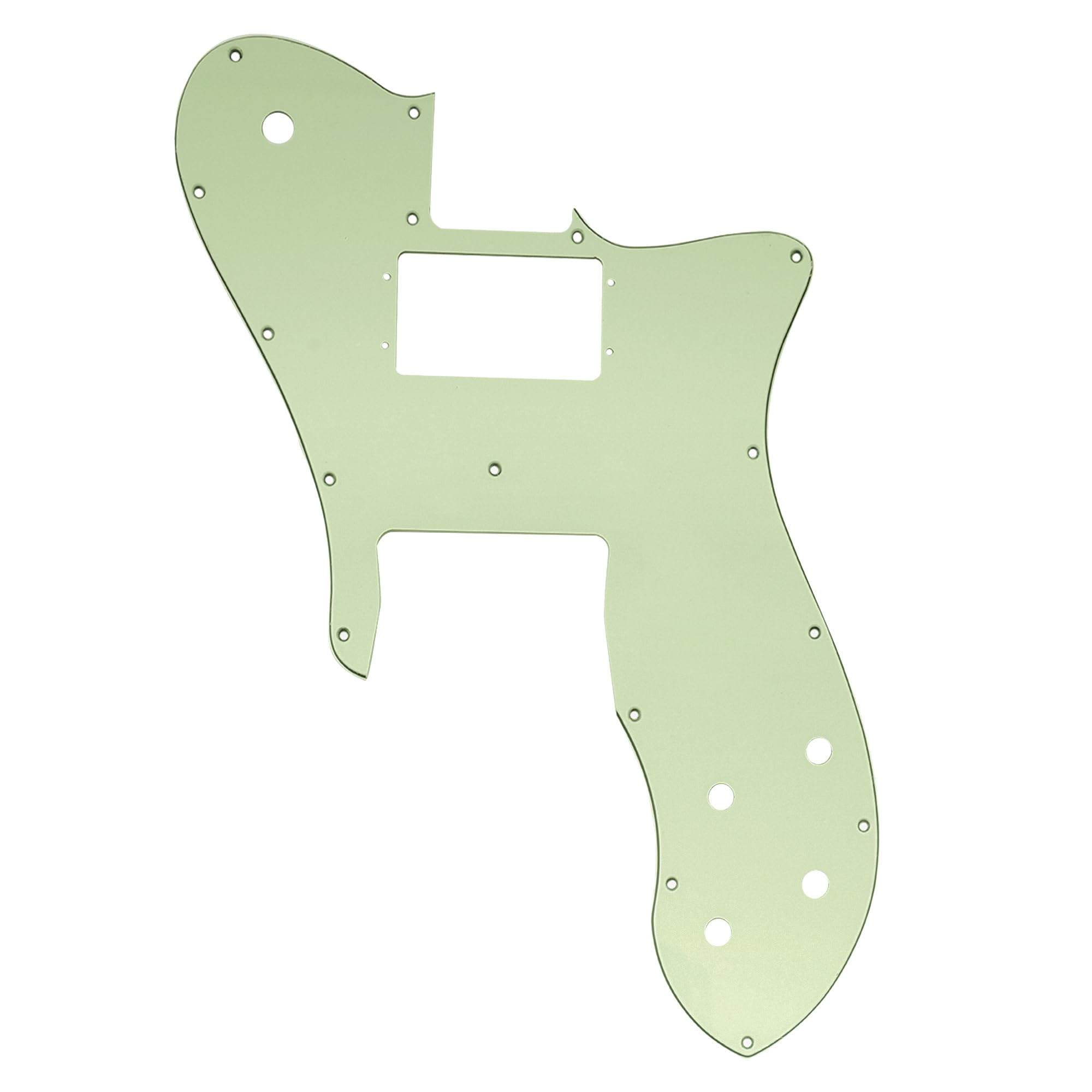 Musiclily Pro 16 Holes Wide Range Humbucker Guitar Pickguard For USA/Mexico Fender 72 Tele Custom Style Electric Guitar, 3Ply Mint Green