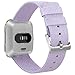 EZCO Compatible with Fitbit Versa Bands, Woven Fabric Breathable Watch Strap Quick Release Replacement Wristband Accessories Compatible Versa Smart Watch Women Man (Light Purple)
