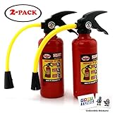 Splash Fun Fire Extinguisher Water Gun Squirter Pump for Kids Fire Fighter Toy with Aim Control Nozzle with 2 Gosutoys Stickers