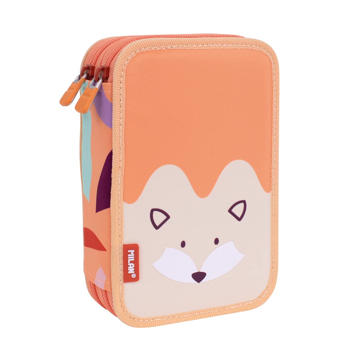 MILAN® Fun Animals Special Series 2 Tier Pencil Case Orange