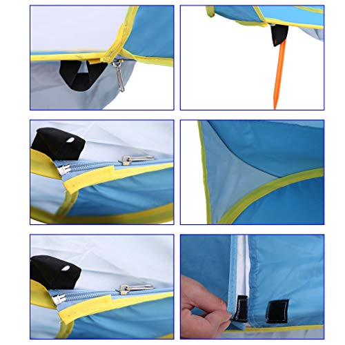 CapsA Baby Beach Tent Pop Up Portable Shade Pool UV Protection Sun Shelter for Infant Sunscreen Beach Umbrella Baby Pool for Infant Baby (Blue)