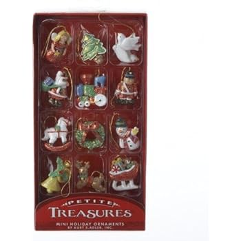 Kurt Adler 12-Piece Resin Petite Treasures Ornament Set, Mini