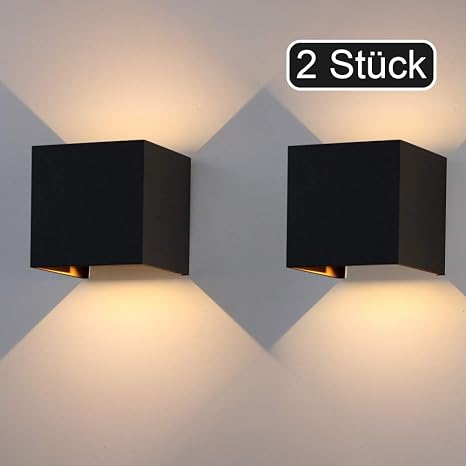 Klighten 2er Led Wandleuchten 12w Innen Aussen Wandlampen Ip65