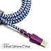 Tera Grand - Apple MFi Certified - 7X Durable Lightning to USB Braided Cable, 4 Ft iPhone 11 Pro Max 11 Pro 11 XS XS Max XR X 8 8 Plus 7 6 Plus 6 5s 5c 5 iPad Air Mini iPod (Purple & Blue)