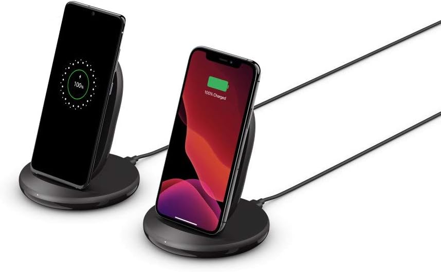 Belkin BoostCharge 15W Wireless Charging Stand (Qi Charging Stand for Fast Wireless Charging for Devices such as iPhone, Samsung, Pixels) - Black - Image 4