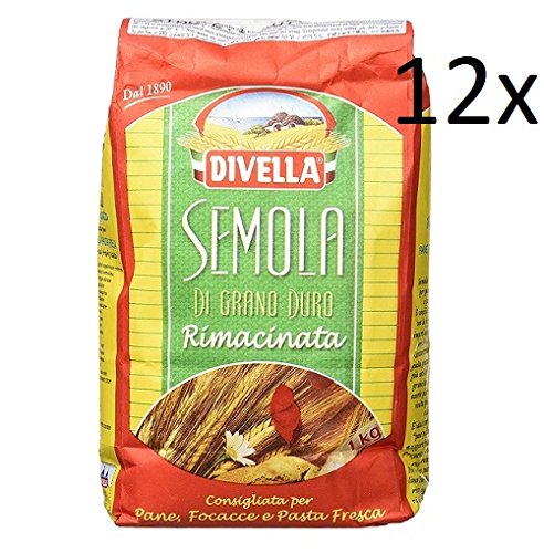 12x Divella Semola Di Grano Duro Rimacinata Hartweizengries 1kg